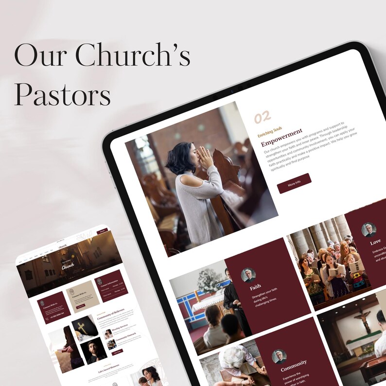 Wix Studio Church Website Template Christian Ministry Design Etsy