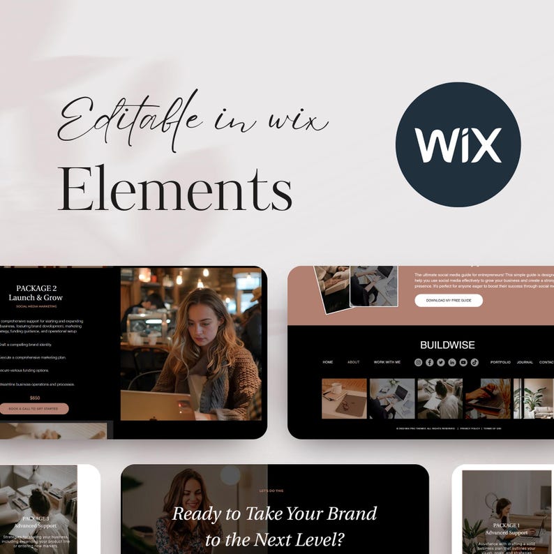 Wix Website Template for Coaches & Social Media Manager, Business Site, Therepist, Business Coach image 8