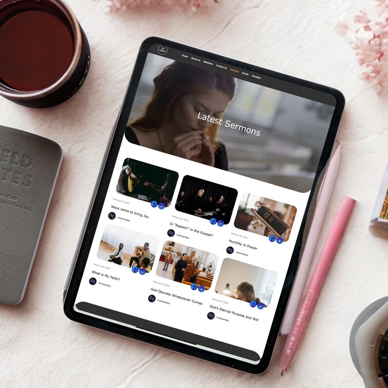 Wix Church Website Template Customizable Ministry Design Etsy