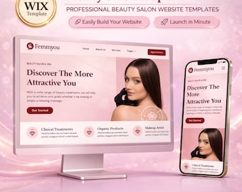 Luxuriöse Website-Vorlage für die Schönheitsbranche | Wix Studio | Spa, Hautpflege & Make-up-Artist | Femmyou