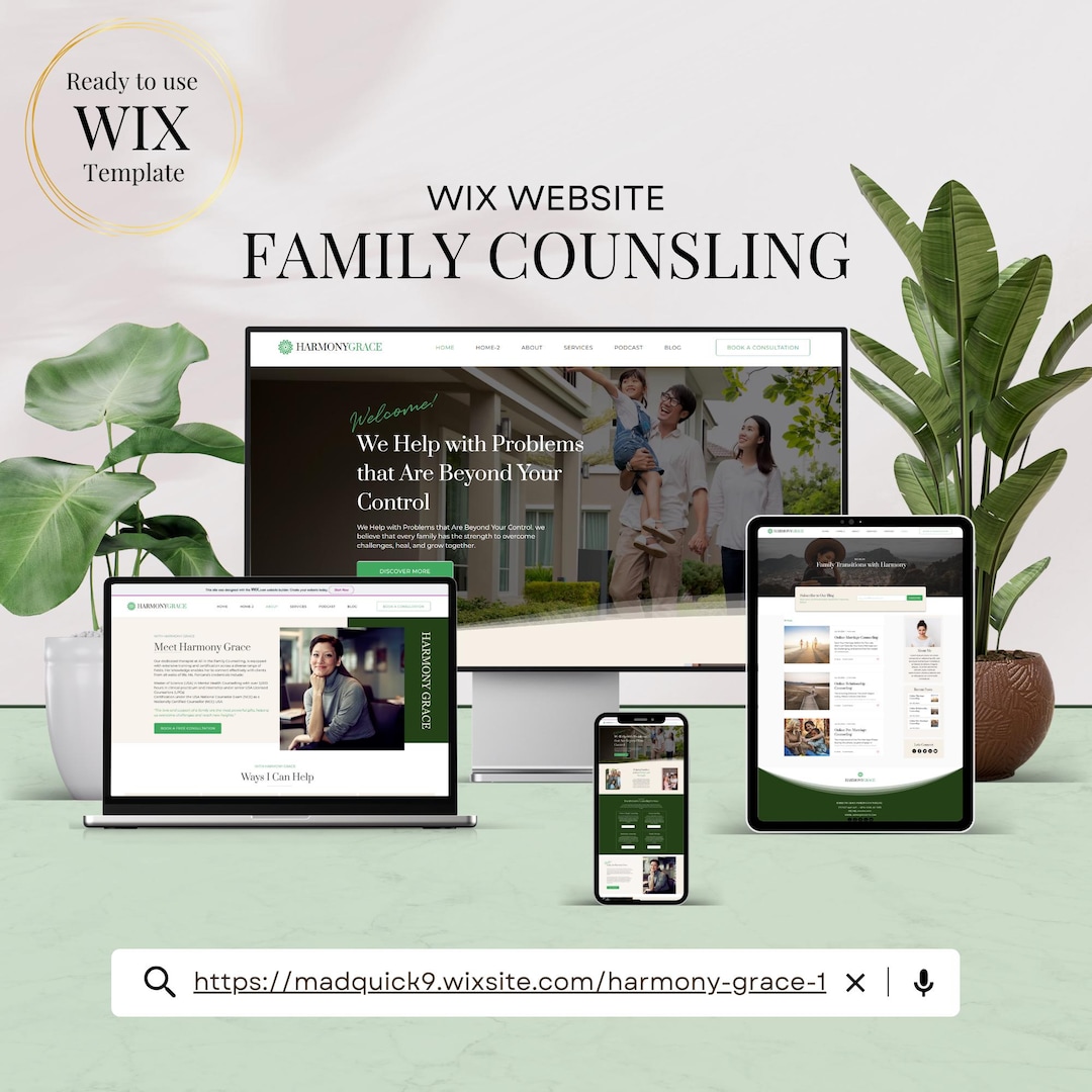 Wix Family Counseling Website Template Modern Therapist Design Etsy