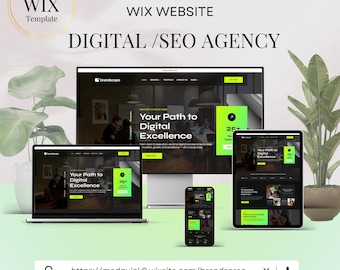 Plantilla de sitio web Wix para agencia de marketing digital, descarga instantánea, soporte gratuito, éxito de ventas