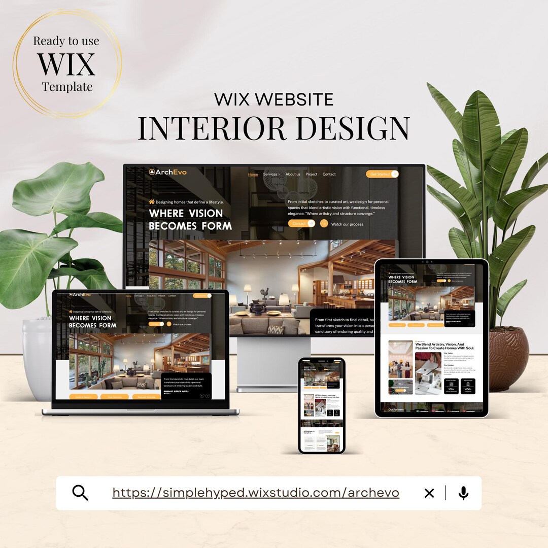 Elegant Interior Design Wix Studio Template (digital Download) | Modern ...