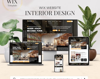 Elegantes Innendesign Wix Studio Vorlage (Digitaler Download) | Modern Home Decor Webseite