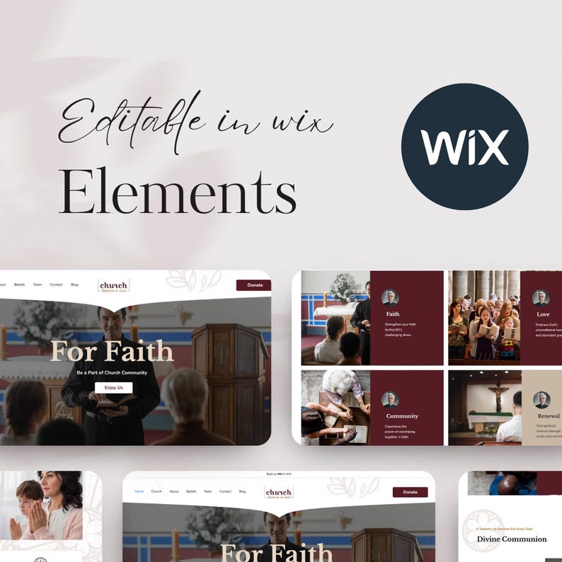 Wix Studio Church Website Template Christian Ministry Design Etsy