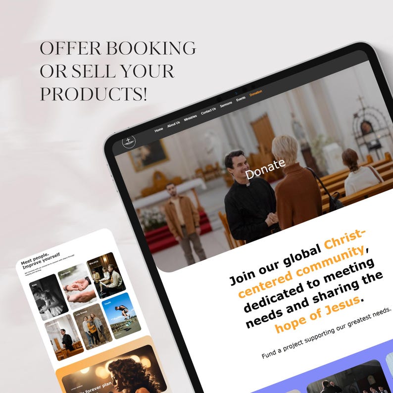 Wix Church Website Template Customizable Ministry Design Etsy