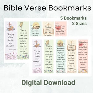 Bible Verse Bookmarks, Inspirational Christian Bookmarks, Printable Bookmarks