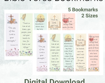 Bible Verse Bookmarks, Inspirational Christian Bookmarks, Printable Bookmarks