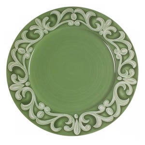 Villeroy & Boch Arabesco Dinner and Lunch Plates Switch Summergarden Green, 12" and 8 5/8”