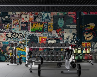 Graffiti Wallpaper Street Art Urban Collage Wall Mural Pell And Stick
