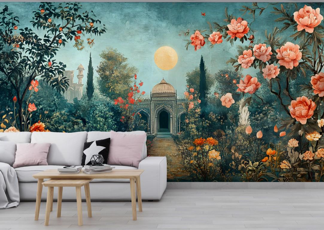 Mughal Garden Wallpaper Indian Palace Peel and Stick Removable Wall ...