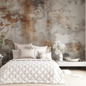 Distressed Concrete Peel and Stick Wallpaper Mural: Industrial Farmhouse Decor