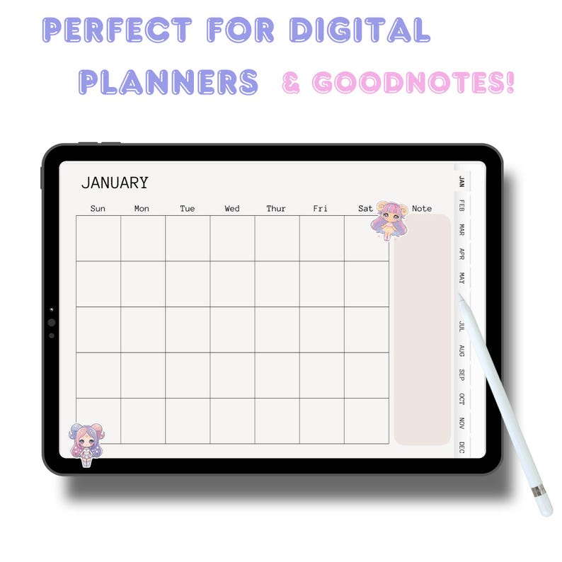 Zodiac Girl PNG Bundle – 12 Cute Kawaii Signs – Digital Stickers for ...