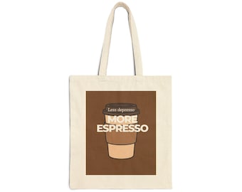 Sac fourre-tout en toile à motif tasse à expresso | Sac fourre-tout pour les amoureux du café