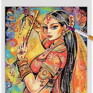 Indian dancer woman artwork, Bollywood dancing
