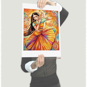 Indian classic dancer artwork, Bharatanatyam Arangetram mudra hands image 2