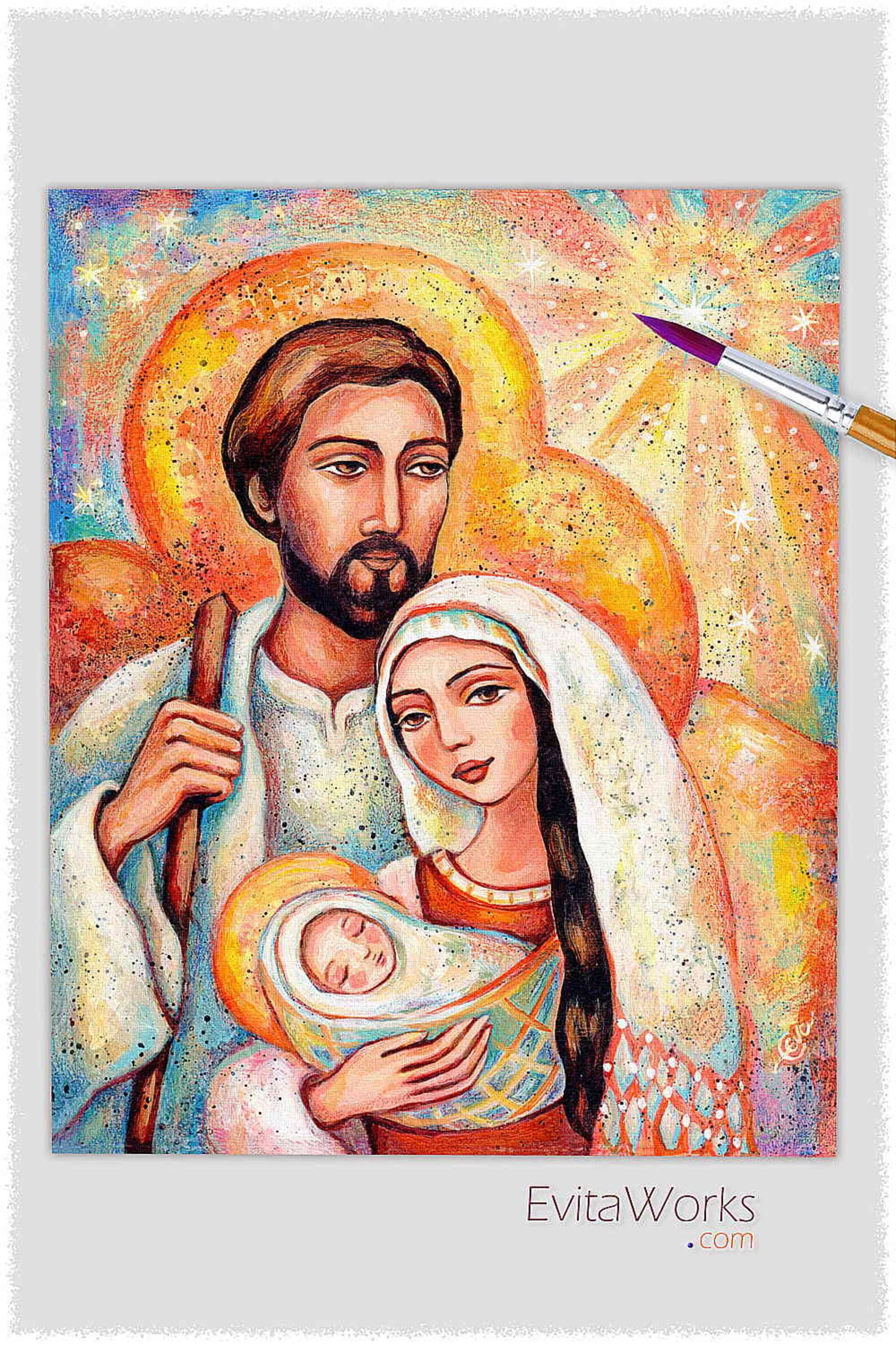 Holy Family Art Print, Nativity Scene, Catholic Home Altar - Etsy