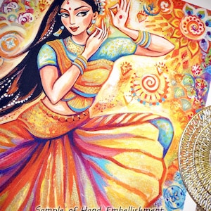 Indian classic dancer artwork, Bharatanatyam Arangetram mudra hands image 7