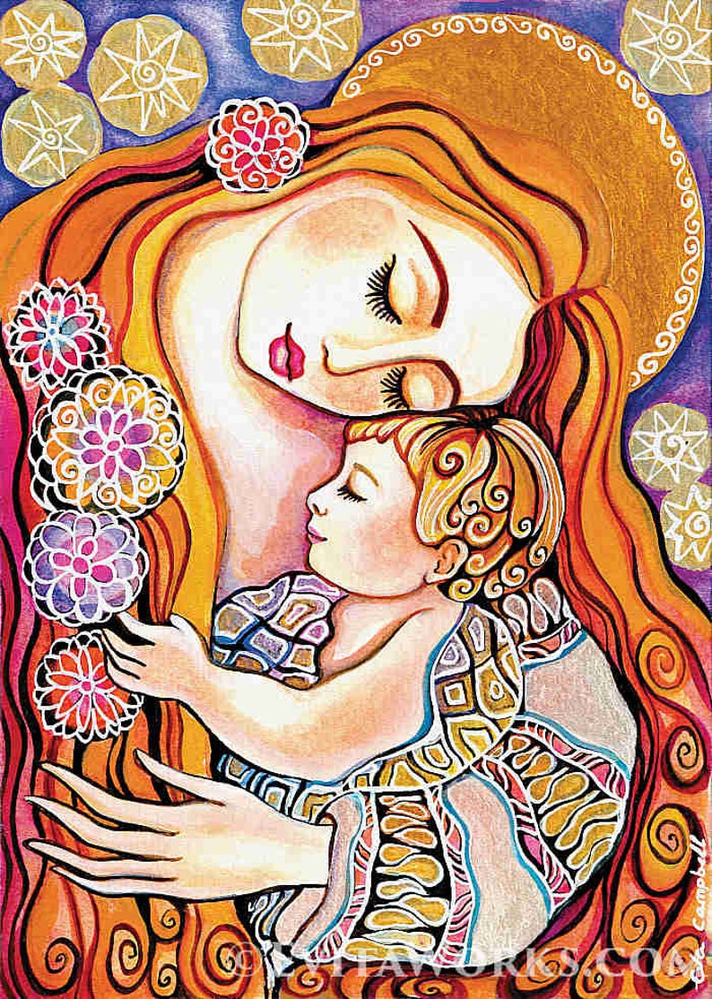 Mother child painting mothers love baby room ideas nursery image 0