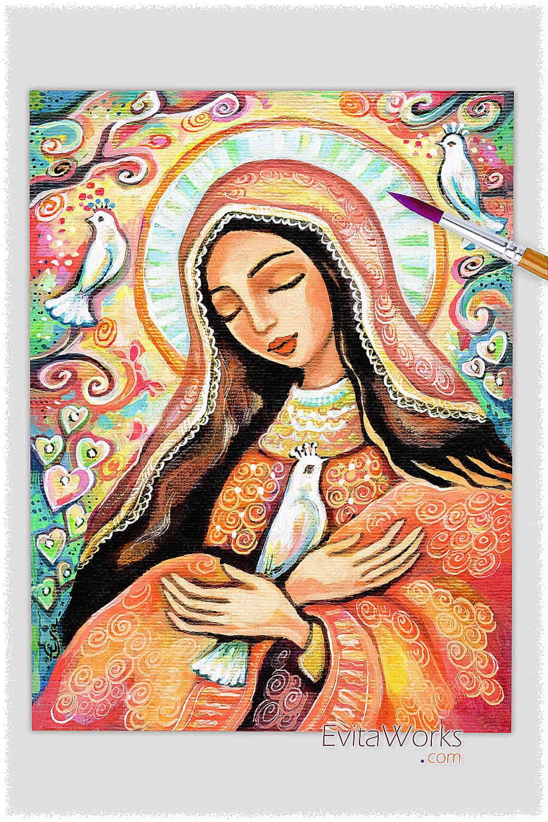 Unknown author~Our Lady praying - Canvas printing - Paintings