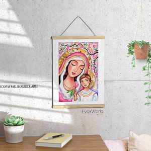 Madonna and Child artwork, modern Christian art wall decor, divine feminine image 5