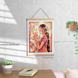 East woman praying artwork, henna tattoo mudra, divine feminine image 5