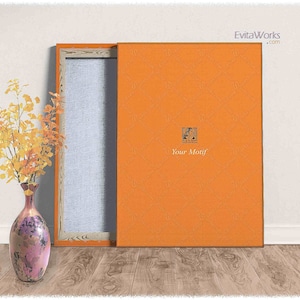 Prints on streched and rolled canvas, custom hand-made motifs