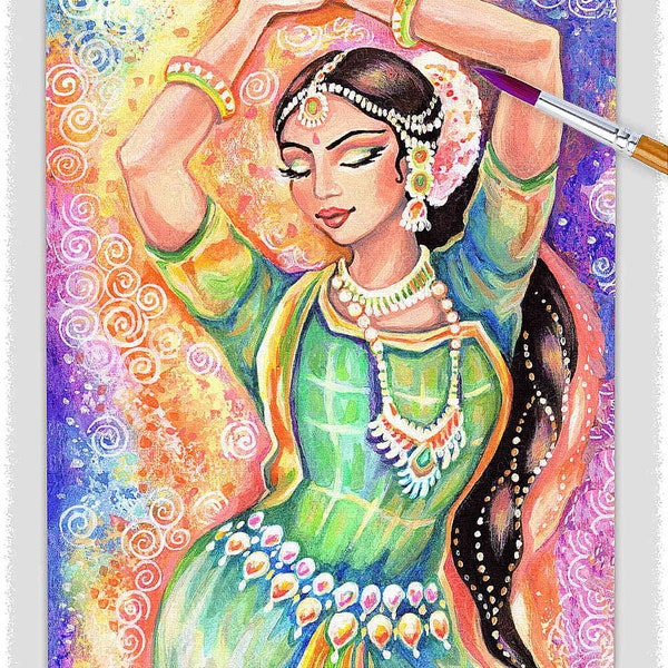 Indian dancer woman artwork, Bollywood dancing