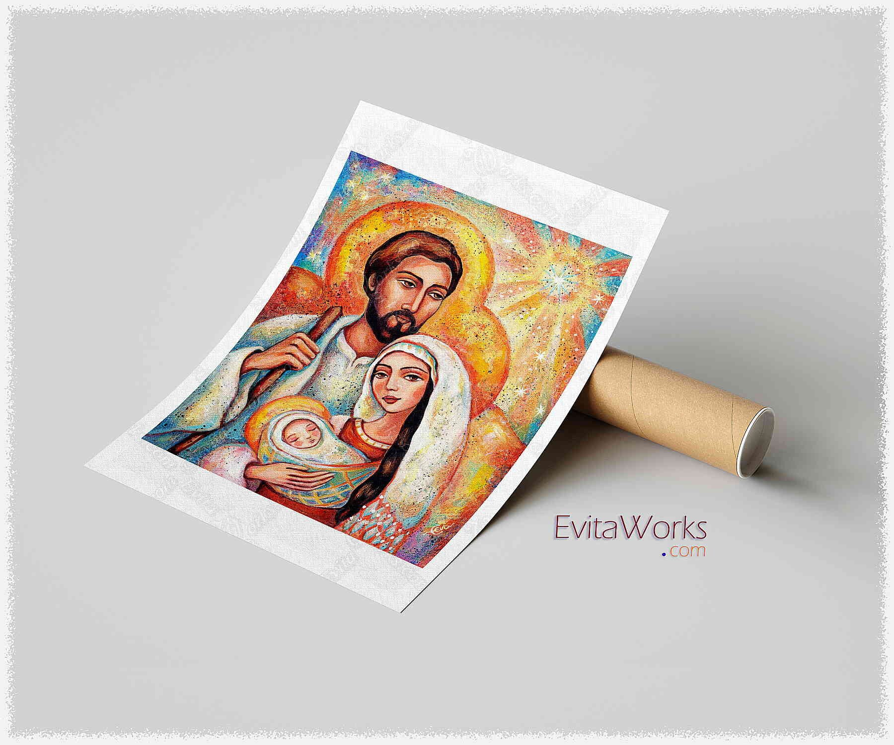Holy Family Art Print, Nativity Scene, Catholic Home Altar - Etsy