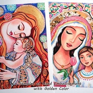 Madonna and Child artwork, modern Christian art wall decor, divine feminine image 7