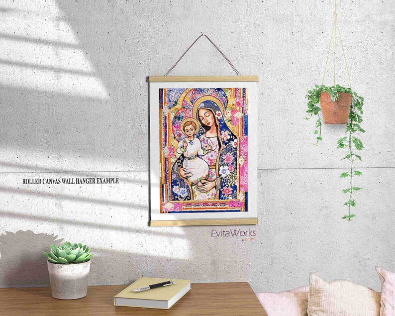 Panagia Eleousa, Mary and Jesus, child of God artwork, modern Christian art image 5