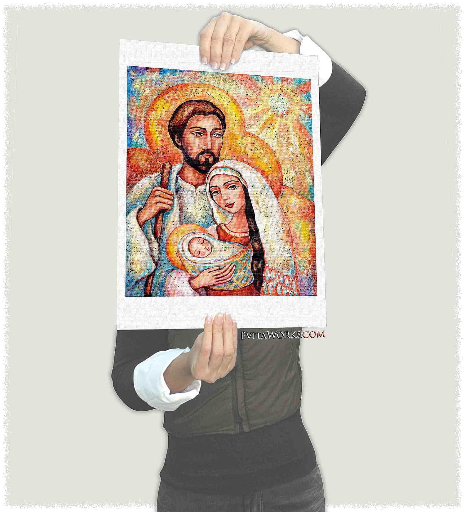 Holy Family Art Print, Nativity Scene, Catholic Home Altar - Etsy