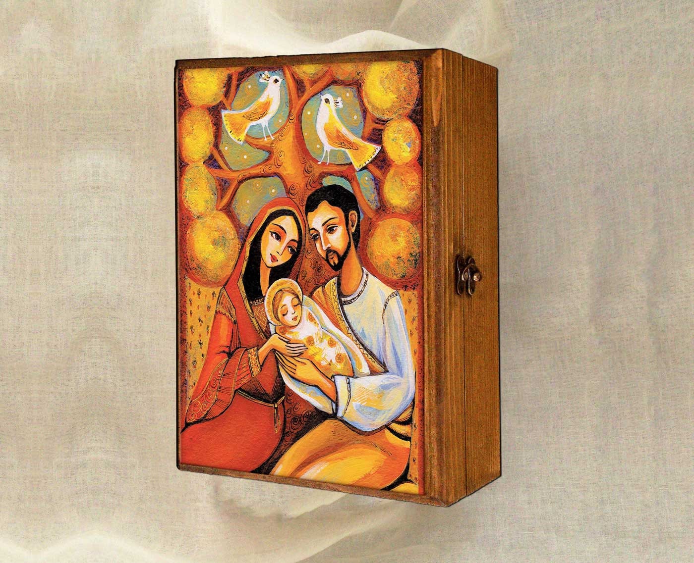 Tree of Life Nativity Holy Family box Nativity box Virgin Etsy