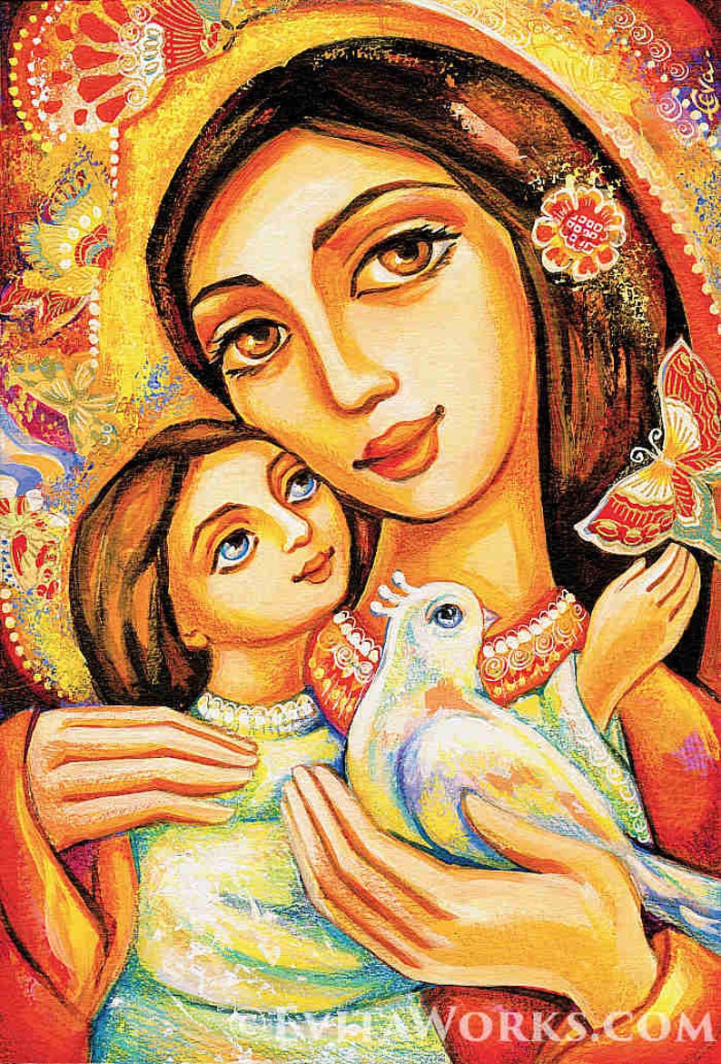 Mother child motherhood art spiritual art Mothers day gift image 0
