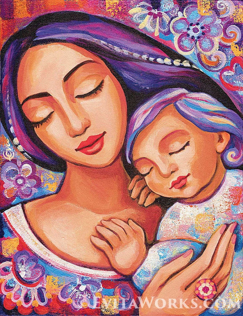 Mother child motherhood art nursery wall art beauty image 0