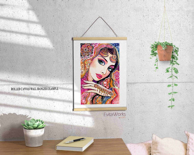 Indian bride jewelry artwork, exotic desi hindu, boho ethnic portrait image 5