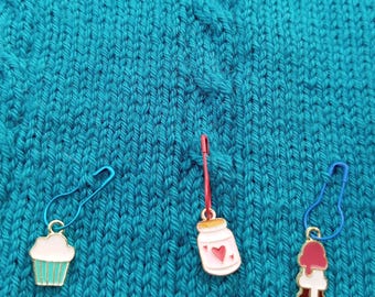 Knitting stitch markers, stitch markers set, ice cream crochet markers, enamel markers, Stitch markers for knitting, markers for crocheting