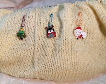 Festive Knitting & Crochet Stitch Markers Set: Holiday-Themed Charms for Yarn Crafters