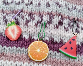Fruity Stitch Markers: Colorful Knitting & Crochet Accessories for Yarn Project Progress Tracking