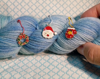 Festive Knitting & Crochet Stitch Markers Set: Holiday-Themed Charms for Yarn Crafters