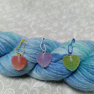 Markers for knitting and crocheting, Knitting stitch markers, stitch markers set, gummy heartS markers, sugar hearts pins