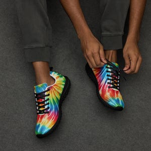Psychedelic Sprint: Vibrant Tie-Dye High-Performance Training Sneakers