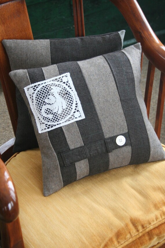 Items similar to Honeymoon Brown Wool Tweed PILLOW COVER 14 Inch on Etsy