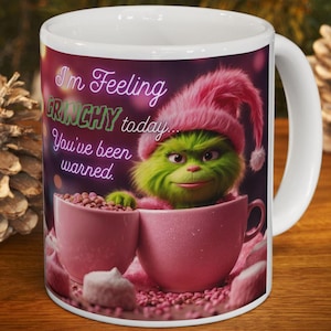Taza de cerámica Grinch: regalo atrevido para los amantes del café (325 ml, 430 ml)