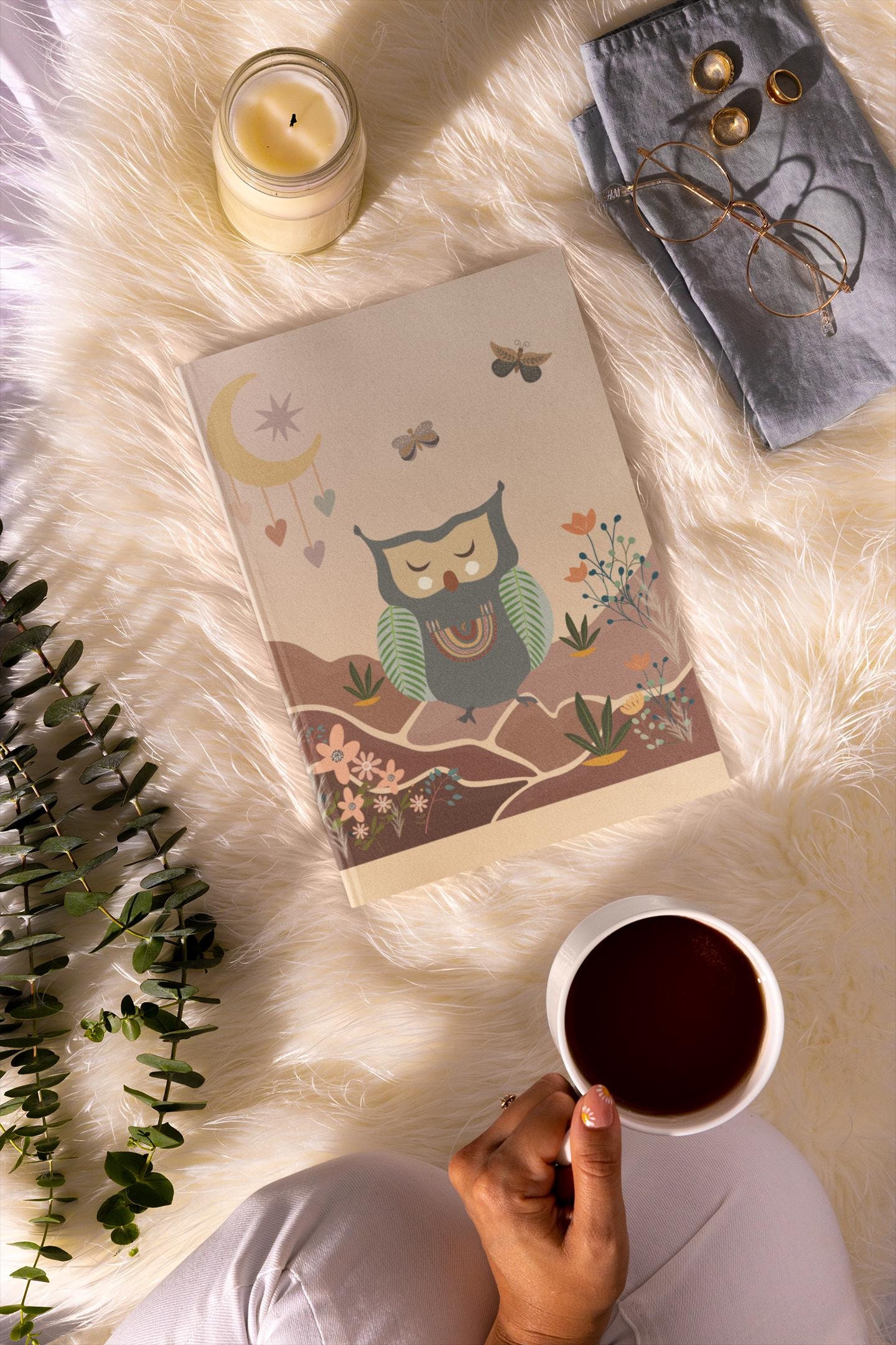 Boho Owl, Softcover Journal / Notebook (with Inside Print)