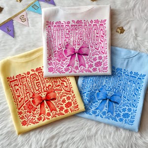 Custom Mascot Floral Bow Shirt, Coquette Bows School Spirit T-shirt, Mascot Team Tee, Mascot Bow Shirt, School Spirit Shirt, Back To School