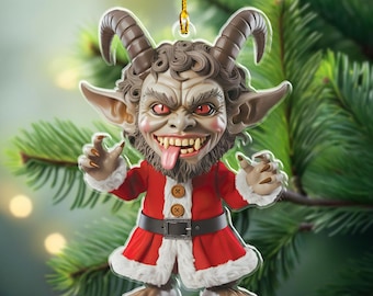 Krampus Christmas 2D Ornament, Christmas Ornament, Gothic Christmas, Krampusnacht, Creepy Christmas, Christmas Devil, Krampus Decoration