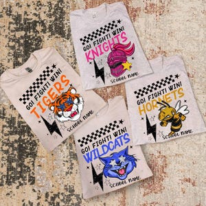 Go Fight Win Mascot Shirt, Favorite Team Shirt, Custom Mascot Shirts, School Spirit Mascot shirt Team Fans, Personalized Team Name Shirts