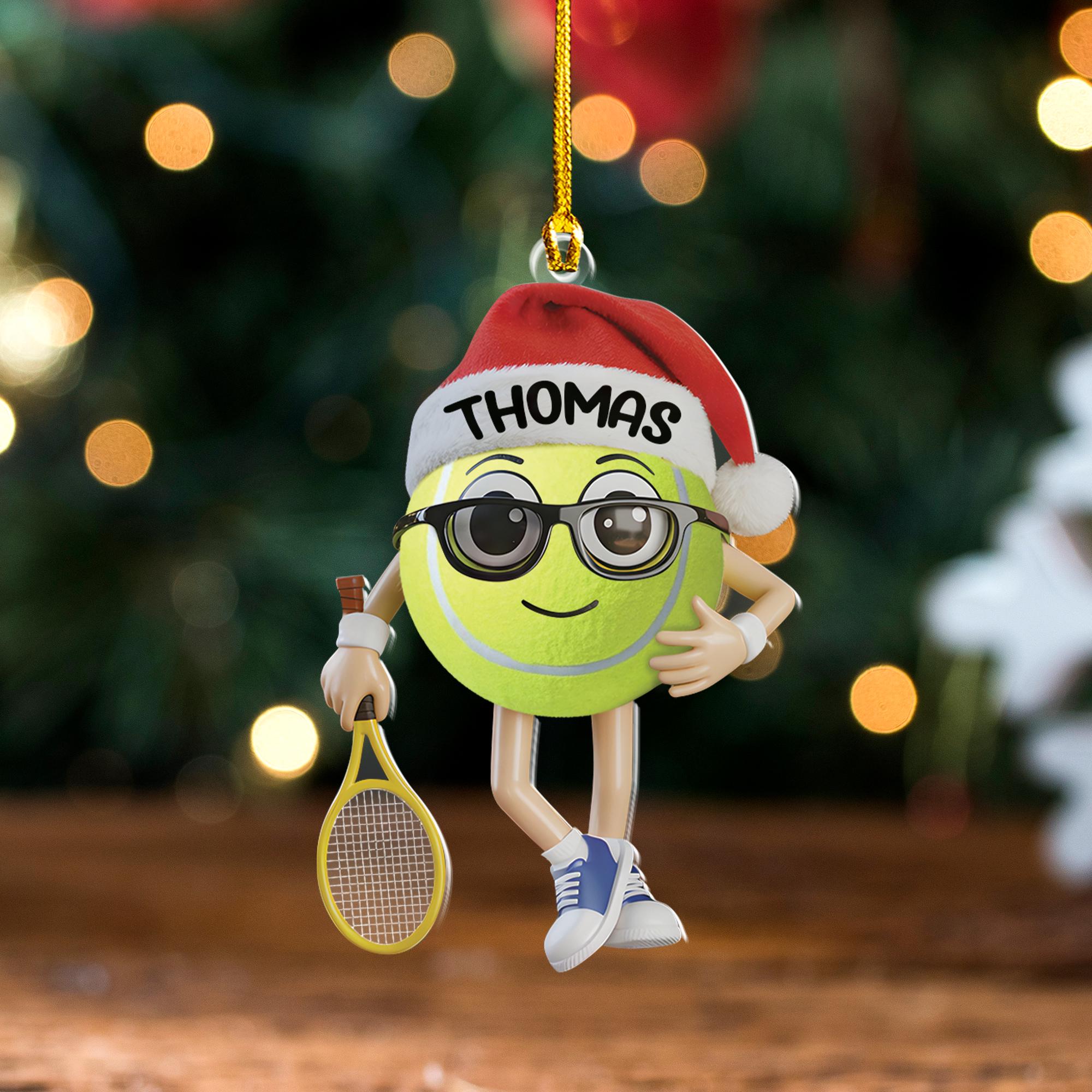 Discover Personalized Tennis Ball Ornament, Custom Tennis Gift, Sports Christmas Ornament for Kids & Adults