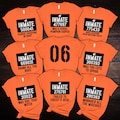 Custom Basketball Softball Halloween Shirts, Inmate Matching Halloween Sports Team Tee, Team Halloween Costumes With Player Number Back Tees